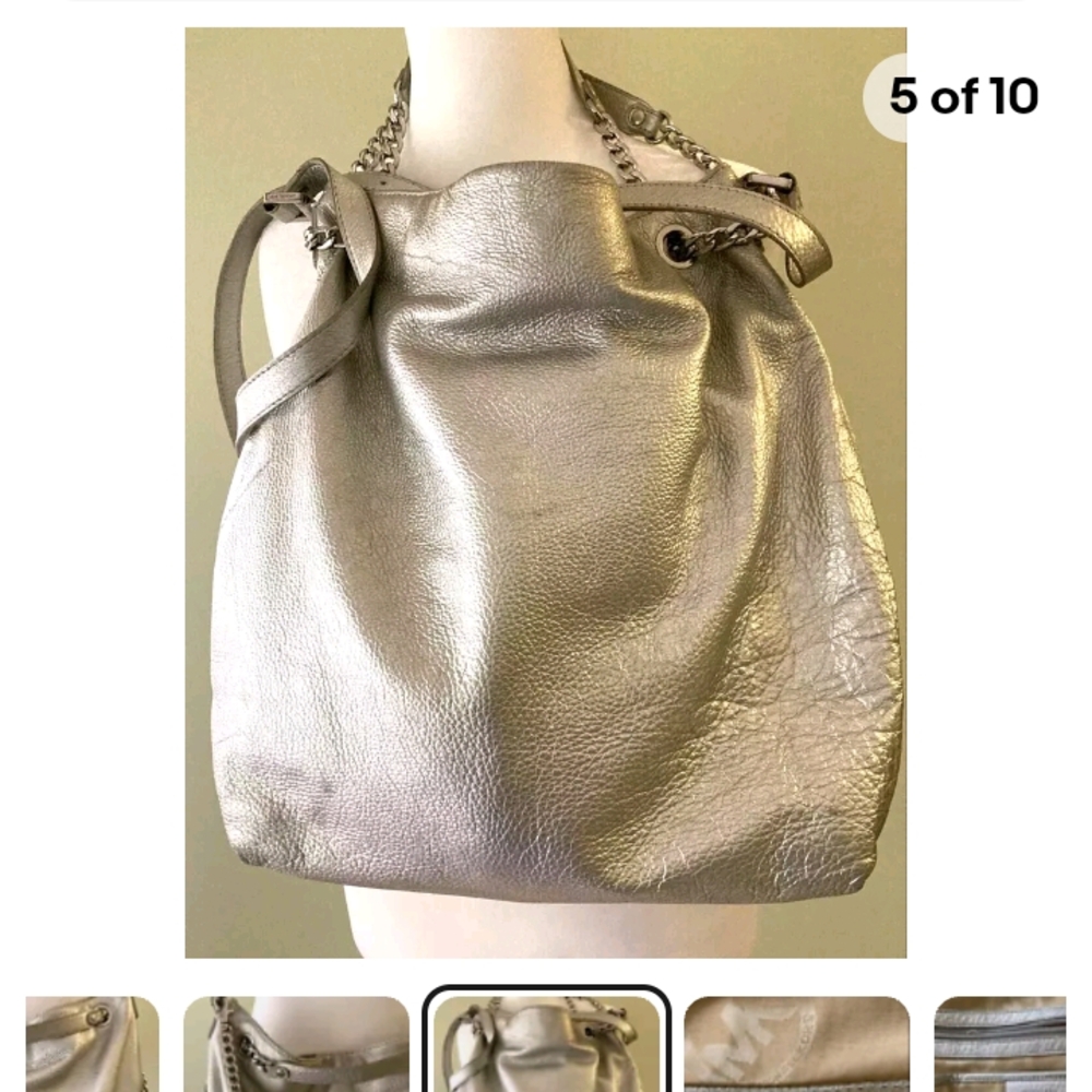 Michael Kors Silver Shoulder Bag - Picture 5 of 8